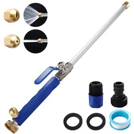 Jet Nozzle for Garden Hose, High Pressure Hose Nozzle with 2 Different Nozzles and Quick Connectors for Car, Patio, Window Washing (Blue)
