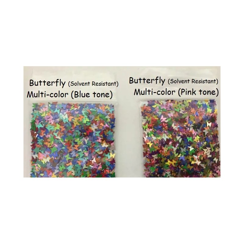 the glitters world Solvent Resistant BUTTERFLY shape Glitter (Rainbow B)
