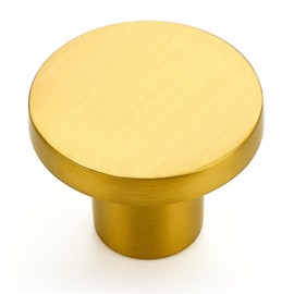 Ravinte 30 Pack Gold Round Cabinet Knobs Solid Dresser Knobs Drawer Pulls Brushed Brass Cupboard Knobs for Modern Kitchen Cabinet Hardware