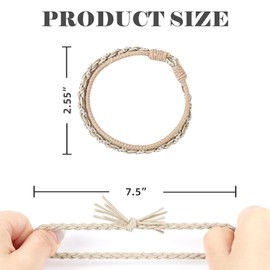 Yonchic 12-Piece Boho Hair Ties, No Damage Elastic Bracelets Ponytail Holders Fashion Hair Scrunchies Stylish Hair Accessories (Black)