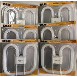 DLU 6 Pieces FLP4L9V72 F282D/835/4Pin 8"x8"x1" 2D CFL 28W 3500K GR10q-4 Pin Base Same as GE 22180 2D CFL 28 Watt Light Bulb