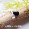 Morion Black Crystal Moonstone Pendant Top po180807-3