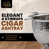 Stinky Cigar Tall Cigar Ashtray with 4 Stirrups | Hammered