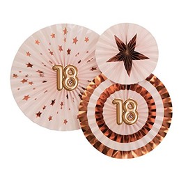Neviti Glitz and Glamour Faltrosetten, Pink/Roségold"18"