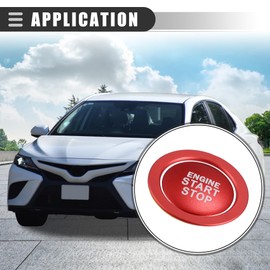 Motoforti Engine Start Stop Button Cover, Start Button Cover, for Toyota Camry, Aluminum Alloy, Red