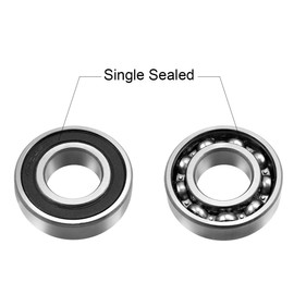 sourcing map 6004RS Deep Groove Ball Bearings Single Sealed, 20mm x 42mm x 12mm Chromium Steel Bearing