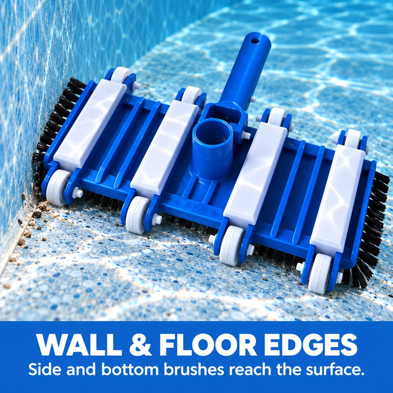 14 Inch Swimming Pool Vacuum Head with Wheels, Side and