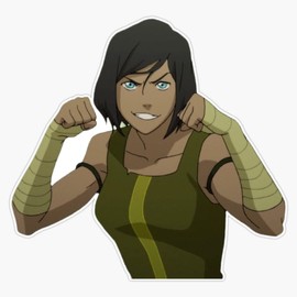 short hair korra fighting Bumper Sticker Vinyl Decal 5 inches