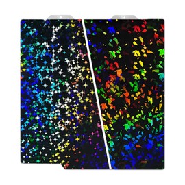 HIKUDIY 184x184mm PEF+PEY Build Plate for Bambu Lab A1 Mini, Rainbow Confetti PEF+Galaxy PEY Spring Steel Plate Print Bed for Bambu Labs 3D Printer