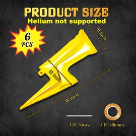 6 Pcs Large Lightning Balloons,36 Inch Lightning Bolt Foil Balloons,Flash Balloon for Party,Bolt Shape Foil Balloon for Birthday Party Wedding Baby Shower Boys Electric Supplies (Yellow)
