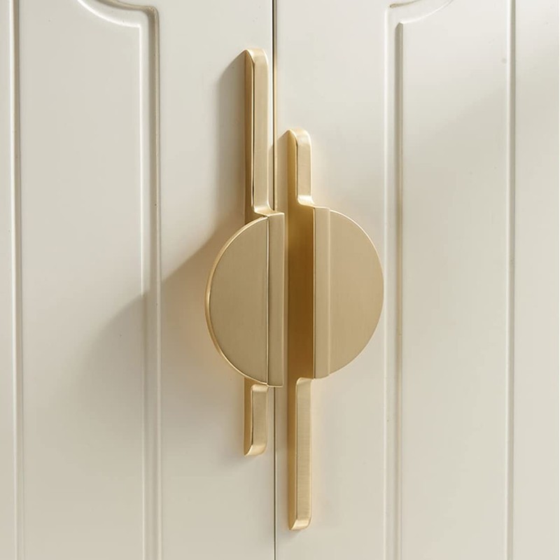 Myxekllo Gold Drawer Pulls Half Moon Drawer Pulls, Brushed Gold