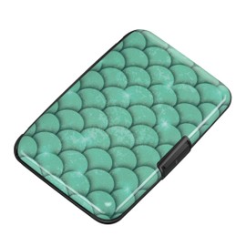 ELFISH RFID Blocking Credit Cards Holder Aluminum Wallet Metal ID Case for Men Women (Blue Scales)