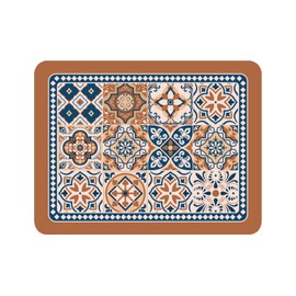 Lilithmanor Coffee Mat, Boho Style Dish Drying Mat, Fast Water Absorption, Hide Stains, Easy to Clean, Fit Coffee Bar Accessories, Bar Mats for Countertop (15.7"x19.7", Brown)