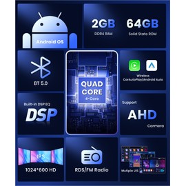 DSP 2G 64G Radio for VW Passat Jetta Golf Touran Seat Golf Beetle Car Stereo with Wireless Carplay Android Auto,7 inch IPS Touch Screen MirrorLink FM/RDS 26UIs GPS WiFi AHD Backup Camera MIC 36/40Pin