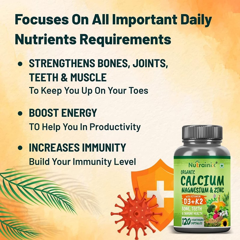 SENTA SENTA Plant Based Organic Calcium, Magnesium, Zinc, D3 &