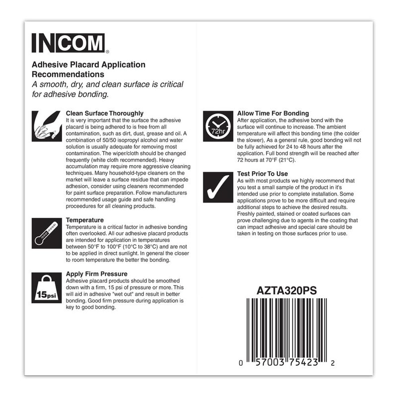 INCOM Manufacturing VynMark Peel & Stick Hazard Class 3 DOT
