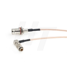 HangTon Mini BNC to Full-size BNC Video Signal SDI Adapter Cable for Blackmagic Camera Video Assist Monitor (15cm, Right Angle DIN 1.0/2.3 to Female BNC RG179)