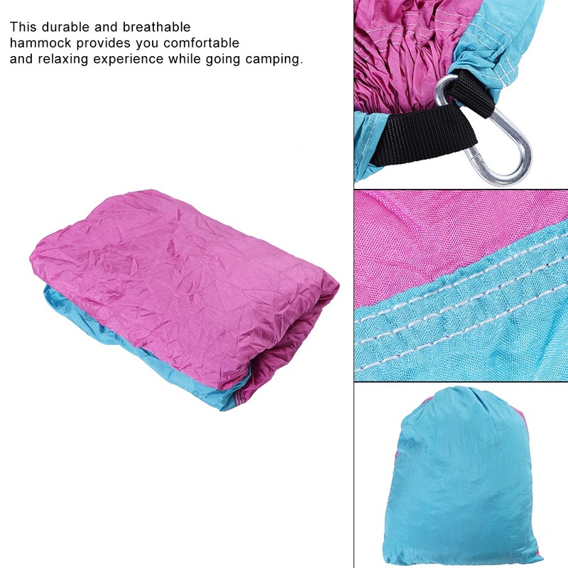 Portable Camping Travel Double Hammock Hanging Bed with Tree Strap