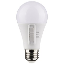 Satco S11776 12 Watt A19 LED; Medium Base; CCT Selectable; White Finish; 90 CRI; 120 Volt; 4 LED Bulbs