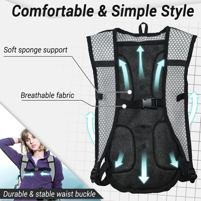 2Pack Hydration Backpack for Hiking with 2L Hydration Bladder -