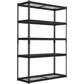 Takywep Heavy Duty Shelving - 5 Tire Garage Shelving 48x18x72in, Heavy Duty Garage Shelving Adjustable Height, Garage Shelving Units, Durable Storage Solution, Easy Assemble