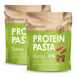 High Protein Pasta, 19g, Made with Lupin Flour & Sunflower Flour, 4g Net Carb, Gluten Free, Keto Pasta, Low Carb Pasta, Lupin Pasta by lulupasta (Rotini, 2 Pack)