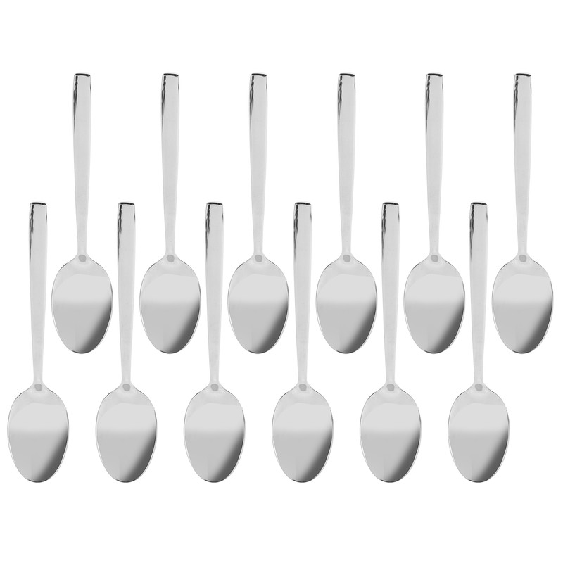 12Pcs Long Handle Dessert Spoon 316 Stainless Steel Soup Coffee