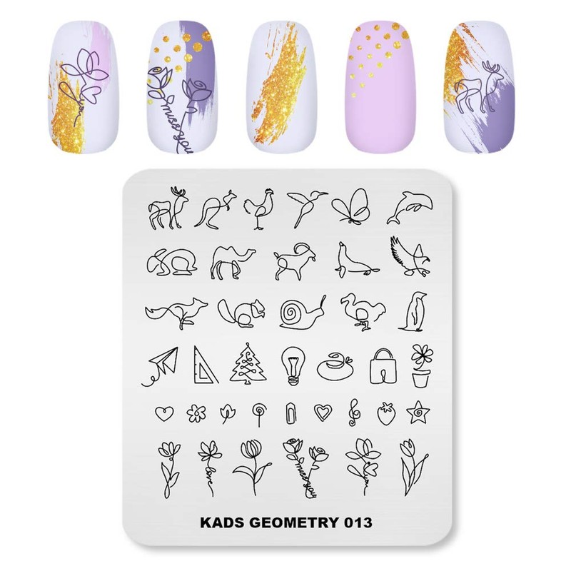 KADS 5pcs Nail Stamp Plates set Nails Art Stamping Plate