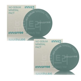 Innisfree No Sebum Mineral Pact 8.5g + 8.5g / 이니스프리 노세범 미네랄 팩트 8.5g + 8.5g