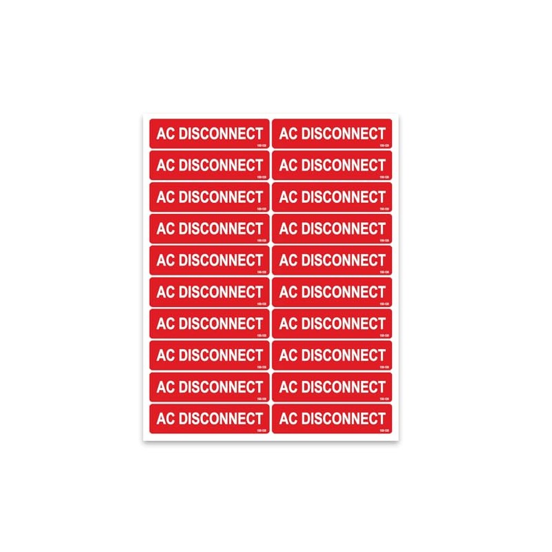 AC Disconnect Labels, Joyfulmap 20 Pcs PV Solar Photovoltaic System