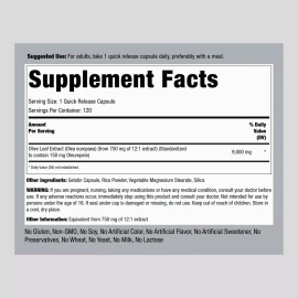 Piping Rock Olive Leaf Extract Capsules | 9000mg | 120 Count | Non-GMO | by Piping Rock