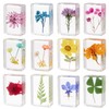 12 Pcs Real Pressed Flower Resin Paperweights - Botanical Specimen