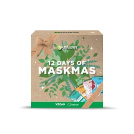 Garnier Face & Eye Mask Gift Set, 12 Vegan Sheet Masks with Vitamin C, Hyaluronic Acid, Lavender, Pomegranate, & Green Tea, Approved by Cruelty Free International, Vegan