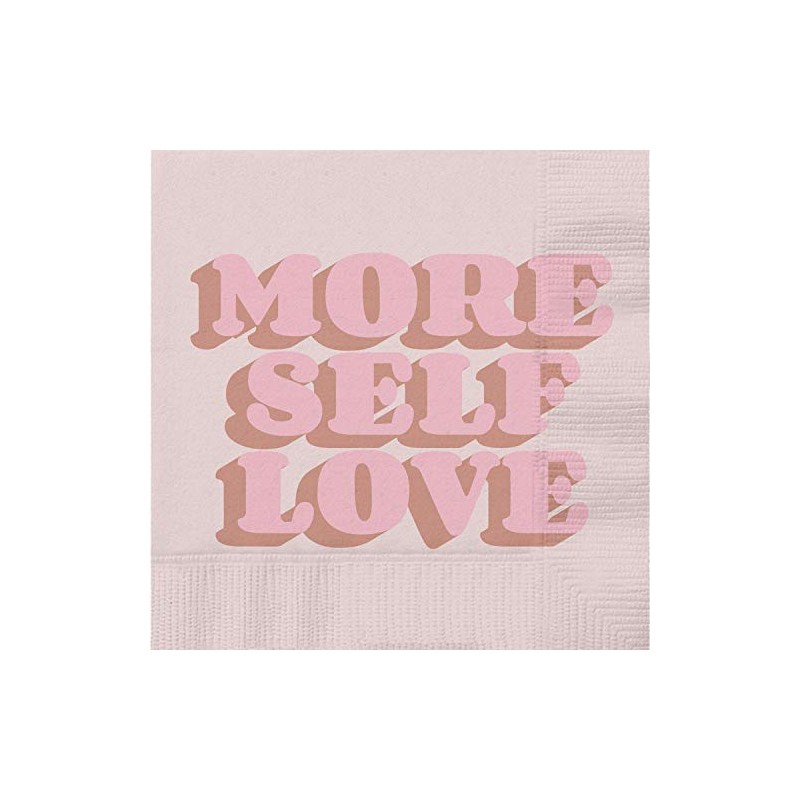 Slant Collections Cocktail/Beverage Paper Napkins, 20-Count, Self Love