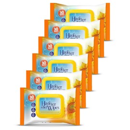 Lizzy Hayfever Relief Wipes (1 Pack 30 Wipes) | Enriched with Tea Tree & Peppermint Oil | Anti-Allergen Wipes for Face & Hands | Removes Pollen, Dust & Pet Allergens (6 Pack 180 Wipes)