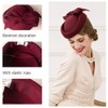F FADVES British Style Pillbox Hat Retro Wool Fascinator Wedding