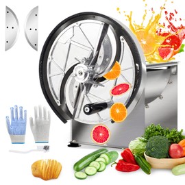 Commercial Vegetable Slicer - Manual Adjustable Thickness 0.2-13mm, Stainless Steel Lemon Slicer with 2* Extra Blades for Slicing Vegetable Tomato Onion Potato Cabbage Lime(ZZ1)