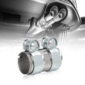 LALAGO Exhaust Clamp Stainless Steel Pipe Connector Diameter 55 mm, Double Clamp Exhaust Pipe Clamp, Exhaust Clamp Pipe Connector, Exhaust Universal Exhaust Clamp Pipe Connector (Diameter 55 mm / L: