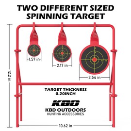 Steel Target Stand, Spinner Shooting Target Foldable Durable Steel Construction Air Strike Outdoor Enhanced Shooting Practice, with with 3 Visible Floating Targets & 15-Pack Paper Targets