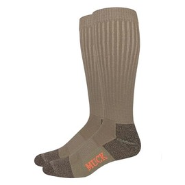 MUCK Boot Mens Ultra Dri Year Round Tall Boot Socks 2 Pair Pack (US, Alpha, Large, Regular, Regular, Khaki)