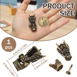 GeryVtee Dragon Head Paracord Buckles，Brass Paracord Bracelet Buckles Antique Bronze Paracord Bracelet Clasps Shackle Lock EDC DIY Accessories for Paracord Bracelet Making