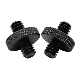 Universal 1/4" Male to 1/4" Male Camera Screw Double Head Stud Aluminum Alloy Multi-Purpose Shooting Screws Screws Adapter Camera Tripod Stand Head Screws (Set of 2 Black)