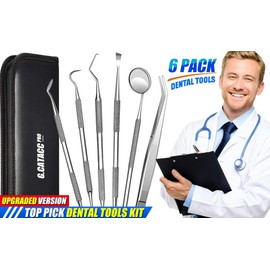 Professional Dental Tools Kit, Dental Oral Kit with Pouch (7 pieces)