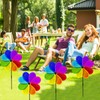 LUKDUNG 4Pcs Colorful Garden Windmill, 30cm Rainbow Sparkly Windmills Spinners
