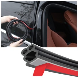 16.4Ft Car Door Seal,Thickened Rubber Automotive Weather Stripping for Hoods,Trunks,Windows,Universal Soundproof Car Weather Stripping Car Accessories for Most Car,Truck,SUV (16.4Ft)