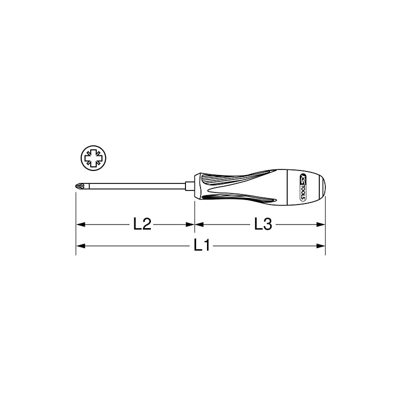 KS Tools 922.6044 Ultimate Screwdriver PZ2 x 100 mm