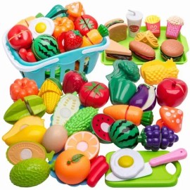 Niño Juguete De Cocina 70pz Corta Frutas Verduras Juego