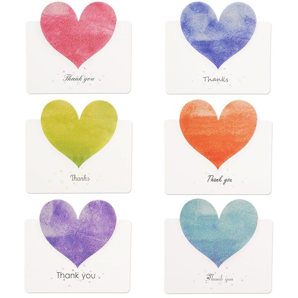 KUUQA 36 Pieces Heart Thank You Cards with 36 Envelopes