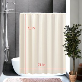 Vorgato Luxury - Fabric Shower Curtains - Fabric Shower Curtain Liner Washable - Hotel Quality Shower Curtains - Bathroom Shower Curtain - Cloth Shower Curtain- with 12 Hooks 72in x 72in
