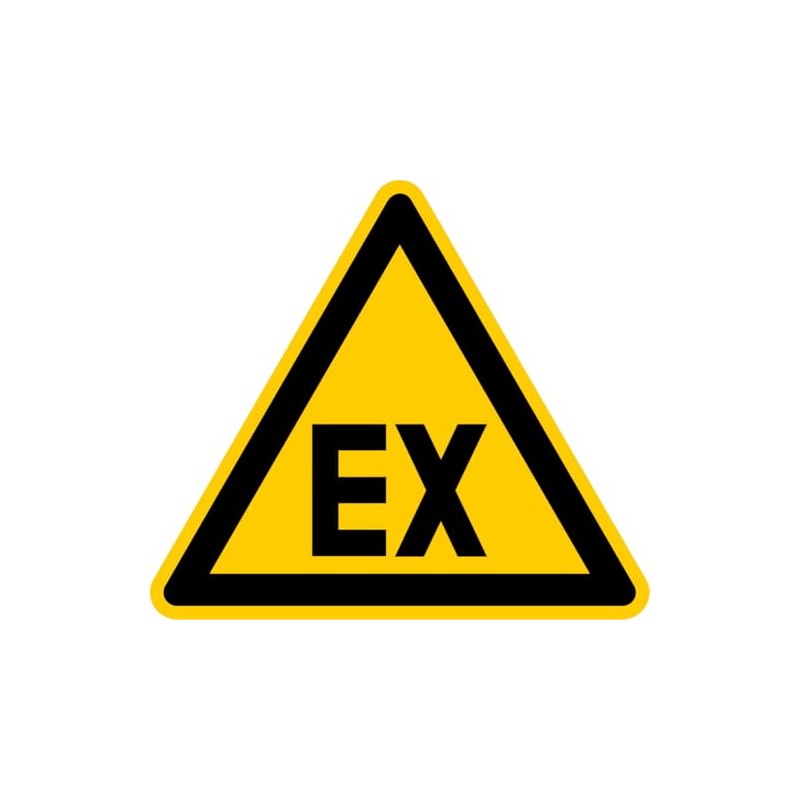 Sticker Warning Sign "Warning of Explosive Atmosphere EX" According to